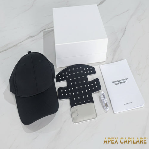 ApexCapilare wireless LED cap for hair loss — USB rechargeable
